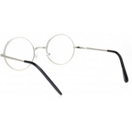 Round Mens Classic Hippie Round Circle Lens Hipster Metal Rim Eye Glasses - Silver Clear - C018OZ5NHY3 $7.28