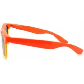 Square Multicolor Reflective Lens Square Sunglasses Colorful 2-tone Mix - Orange Yellow - CX11MQ4SHFP $10.94
