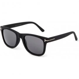 Wayfarer Classic Vintage Design Horned Rim Flash Lenses Squared Sunglasses for Adults - Rubber Black/Green - C112I3MIGHR $18.62
