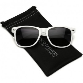 Rectangular Iconic Horn Rimmed Retro Classic Sunglasses - White (Rubberized) - C812NUG4U7E $20.09