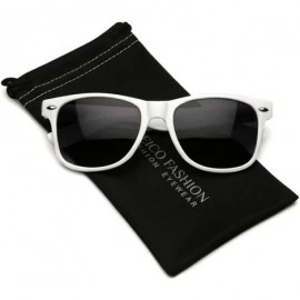 Rectangular Iconic Horn Rimmed Retro Classic Sunglasses - White (Rubberized) - C812NUG4U7E $19.33