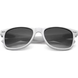 Rectangular Iconic Horn Rimmed Retro Classic Sunglasses - White (Rubberized) - C812NUG4U7E $9.92