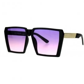 Rectangular Womens Squared Robotic Rectangular Diva Futurism Oceanic Gradient Sunglasses - Purple Pink - CR182IC499A $8.05
