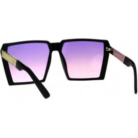 Rectangular Womens Squared Robotic Rectangular Diva Futurism Oceanic Gradient Sunglasses - Purple Pink - CR182IC499A $8.05