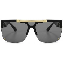 Square Oversized Square Lens Flip Sunglasses for Women and Men - C5 Gun Gradient Gray - CR1987AD4E3 $25.55