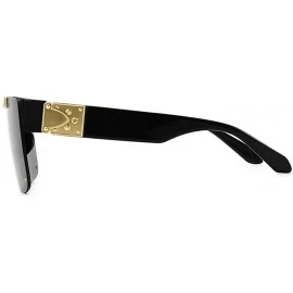 Square Oversized Square Lens Flip Sunglasses for Women and Men - C5 Gun Gradient Gray - CR1987AD4E3 $25.55