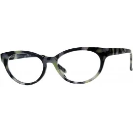 Oval Womens Narrow Oval Cat Eye Marble Texture Plastic Reading Glasses - Black Purple - C7180ZLH5NM $22.55