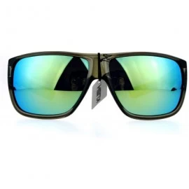 Square KUSH Sunglasses Slate Gray Square Frame Sports Fashion Mirror Lens - Gray (Yellow Mirror) - C812NT3QVXE $10.33