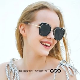 Round Oversized Round Sunglasses for Women - UV Protection - Hippie Hipster Women Sunglasses - Black - CC180C0KYHT $15.21