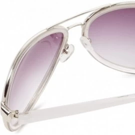 Aviator Women's R3008 Aviator Sunglasses - White - CH1176B6FH5 $63.63
