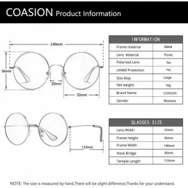 Oversized Oversized Retro Round Polarized Sunglasses for Women Circle Lens Large Frame 100% UV Protection - C218S5DQDTL $13.86