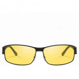 Oval Men's Hot Retro Driving Polarized Sunglasses Metal Frame 100% UV protection - Black-yellow - C918K2X433Q $30.19