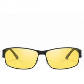 Oval Men's Hot Retro Driving Polarized Sunglasses Metal Frame 100% UV protection - Black-yellow - C918K2X433Q $12.16