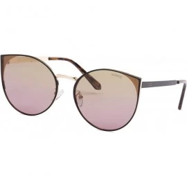 Oval Womens Cat Eye Sunglasses Polarised Summer Shades - Black - Brown - CT18EOMSD3T $35.43