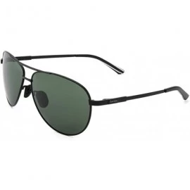 Sport Men's Polarized Aviator Sunglasses - Classic Military Sunglasses for men - Gun Grey Frame/Dark Green Lens - C918IR6O2HM...