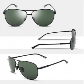 Sport Men's Polarized Aviator Sunglasses - Classic Military Sunglasses for men - Gun Grey Frame/Dark Green Lens - C918IR6O2HM...