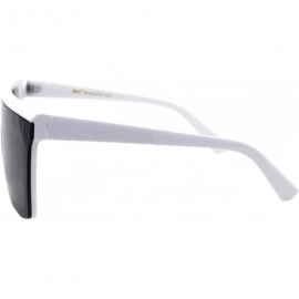 Oversized Womens Boyfriend Style Sunglasses Oversized Square Flat Top Shades UV 400 - White (Black) - CW197Q7RMXN $11.85