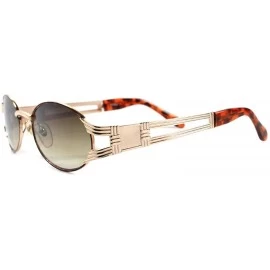 Oval Vintage Urban Hip Hop Swag Fashion Gold Tortoise Oval Sunglasses - CN18023IQZ5 $33.91