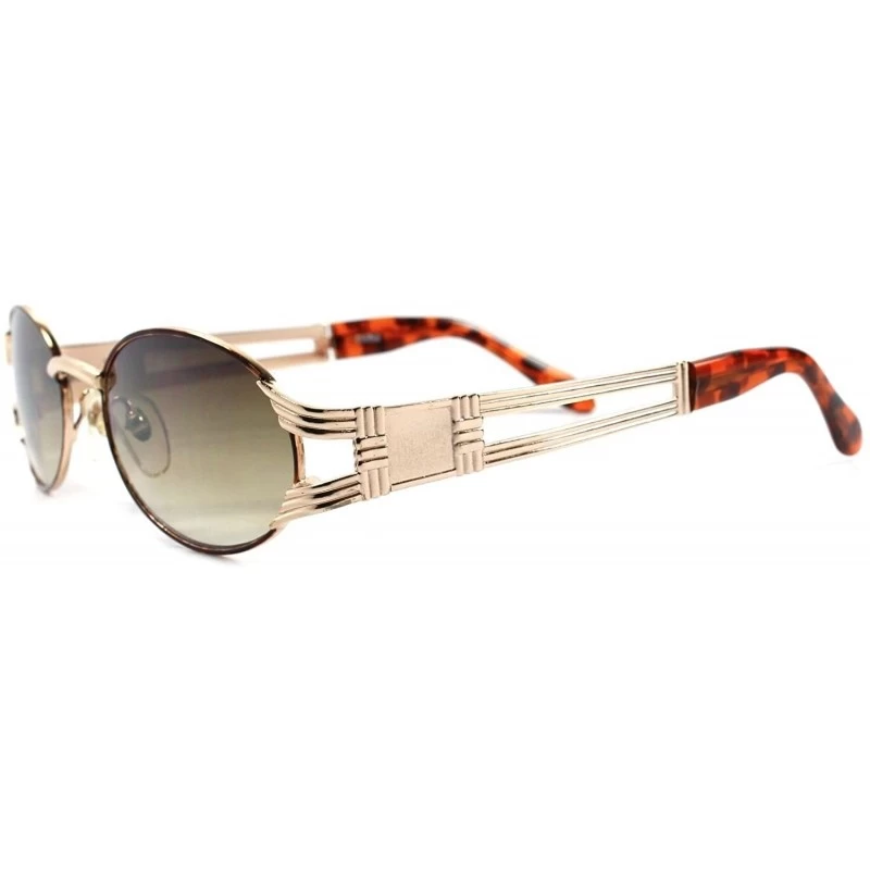 Oval Vintage Urban Hip Hop Swag Fashion Gold Tortoise Oval Sunglasses - CN18023IQZ5 $22.00