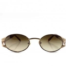 Oval Vintage Urban Hip Hop Swag Fashion Gold Tortoise Oval Sunglasses - CN18023IQZ5 $22.00