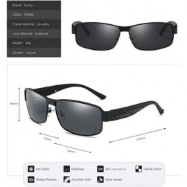 Oval Men's Hot Retro Driving Polarized Sunglasses Metal Frame 100% UV protection - Black-yellow - C918K2X433Q $30.19