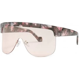 Shield 2020 Oversized One Piece Shield Sunglasses For Women Brand Sun Glasses Rimless Big Leopard Shades - CY193L0A4DC $16.37