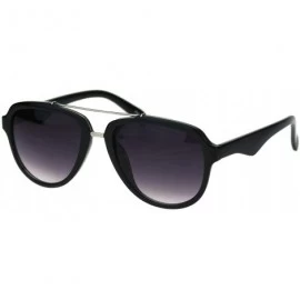 Aviator Mod Plastic Racer Fashion Sunglasses - Black Smoke - CW18M58GR9U $11.49