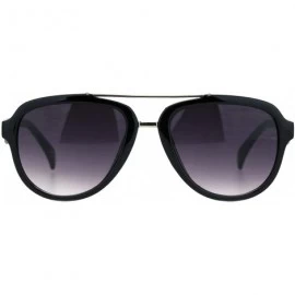 Aviator Mod Plastic Racer Fashion Sunglasses - Black Smoke - CW18M58GR9U $11.49