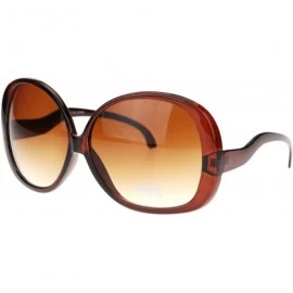 Butterfly Extra Large Oversized Curved Drop Temple Womens Butterfly Fashion Sunglasses - Brown - CT11SD065BT $19.65