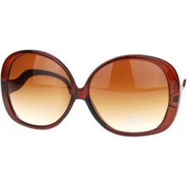 Butterfly Extra Large Oversized Curved Drop Temple Womens Butterfly Fashion Sunglasses - Brown - CT11SD065BT $12.67