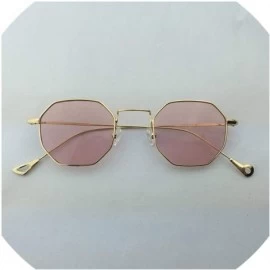 Oversized Sunglasses Women Small Frame Polygon Sunglasses men Brand Designer Blue Pink Clear Lens Sun Glasses - 2 - CW18W5EMM...