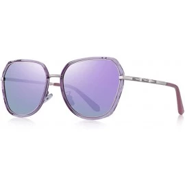 Aviator DESIGN Fashion Women Cat Eye Polarized Sunglasses Ladies Luxury Brand C01 Black - C04 Purple Mirror - CB18XGE9I3N $13.49