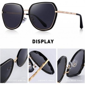 Aviator DESIGN Fashion Women Cat Eye Polarized Sunglasses Ladies Luxury Brand C01 Black - C04 Purple Mirror - CB18XGE9I3N $13.49