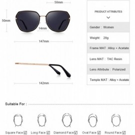 Aviator DESIGN Fashion Women Cat Eye Polarized Sunglasses Ladies Luxury Brand C01 Black - C04 Purple Mirror - CB18XGE9I3N $13.49