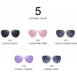 Aviator DESIGN Fashion Women Cat Eye Polarized Sunglasses Ladies Luxury Brand C01 Black - C04 Purple Mirror - CB18XGE9I3N $13.49