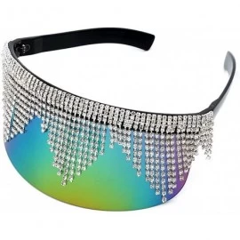 Oversized new colorful rhinestone personality unisex big frame fashion brand designer sunscreen sunglasses UV400 - CN18W5K2SY...