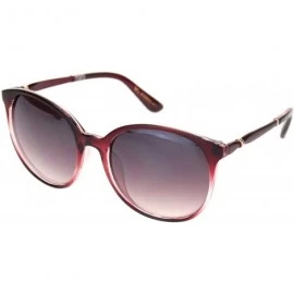 Round Womens 90s Round Butterfly Plastic Gradient Lens Sunglasses - Burgundy Gradient Burgundy - CE18NUOOX6U $23.93