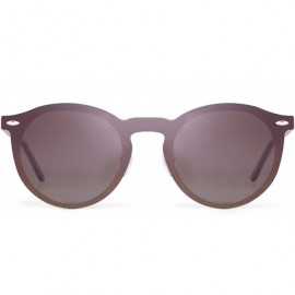 Rimless Polarized Round Sunglasses One Piece Rimless Mirror Glasses Men Women - Gold Frame / Polarized Brown Lens - CX18DTSGO...