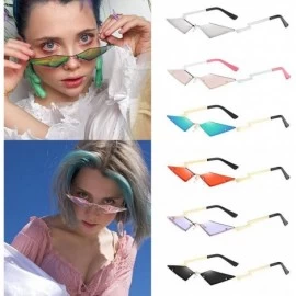 Goggle Fashion Polarized Sunglasses- Vintage Retro Unisex Irregular Shape Sunglasses Eyewear For Men/Women - Silver - C019076...
