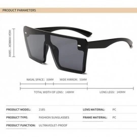 Square OVERSIZED Square Sunglasses-Fashion Polarized Shade Mirror-Classic Decor Lens - C - CB1905Z4Q0Q $23.24