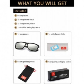 Rectangular Mens Square Polarized Sunglasses Lightweight Boys Stylish Driving Sun Glasses - TAC - UV400 - Matte Black/Silver ...