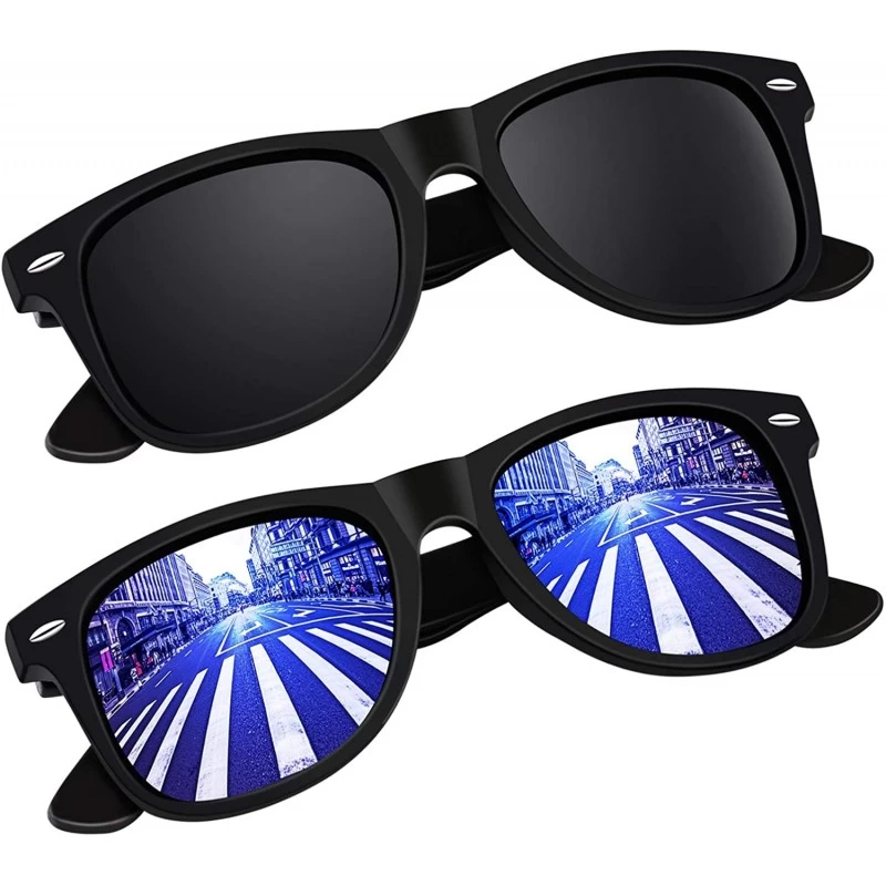 Round Polarized Sunglasses for Men Retro Classic Square Frame Shades SR003 - CK18N0I2UTL $30.24