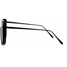 Shield Oversized Shield Fashion Sunglasses Flat Top Metal Frame Mirror Lens - Black (Fuchsia Mirror) - C6186HZWUTG $14.97