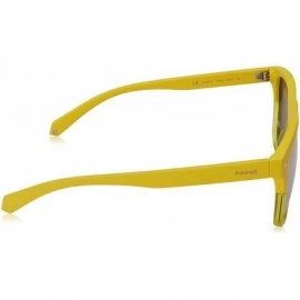 Square Men's Pld6041/S Rectangular Sunglasses - Yellow - C018CK2I7U6 $42.94