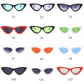 Cat Eye Sunglasses-SFE Women Fashion Cat Eye Shades Sunglasses Integrated UV Candy Colored Glasses Classic (Green E) - C118OT...
