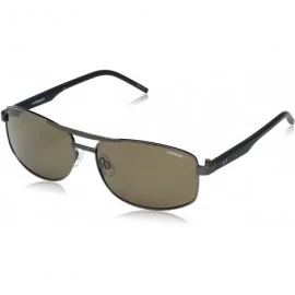 Rectangular Men's Pld2040/S Rectangular Sunglasses - Dark Blue Ruthenium/Brown Polarized - CP12MAJP2FA $84.20