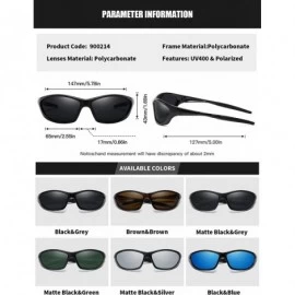 Sport Polarized Sport Sunglasses for Men Women Cycling Driving Fishing Running Golf Baseball - Black Blue - C1193XIWU5U $17.40