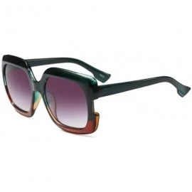 Rectangular Sunglasses Oversized Rectangular Frame Women's Fashion Sun Resin frame - Green Orange - CB18DWC7ZOS $12.44