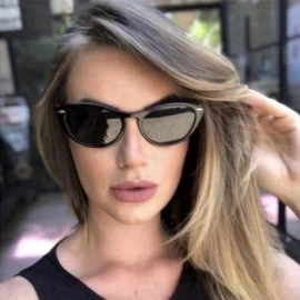Shield Classic Fashion Cat Eyes Sunglasses Retro Eyewear UV Radiation Protection For Women Unisex - A - CI196M89KX2 $16.69