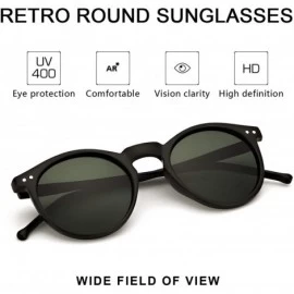 Round Retro Round Polarized Sunglasses for Women - UV400 Protection for Driving Fishing - CF18UT76M8C $18.58